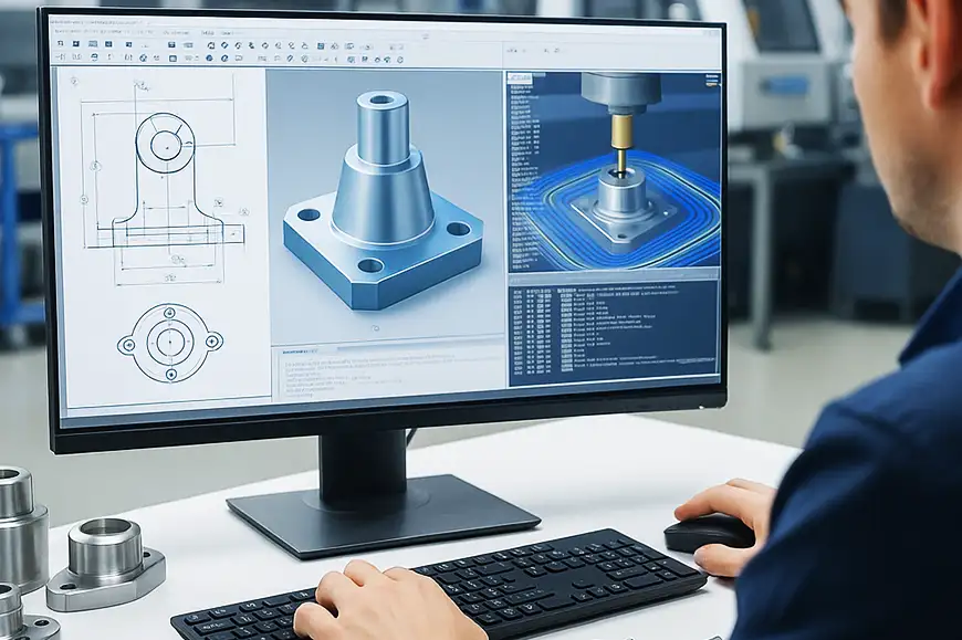 CAD software enables precise 2D and 3D design, allowing engineers to visualise, analyse, and modify components efficiently